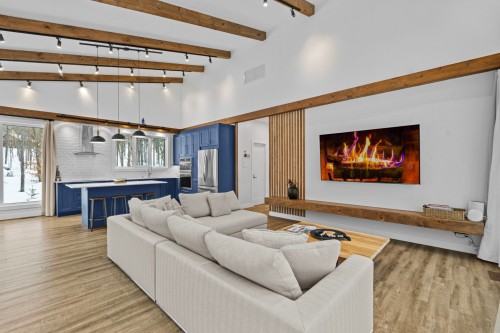 Salle familiale - 169 Ch. Du Printemps, Amherst, QC - Indoor Photo Showing Living Room