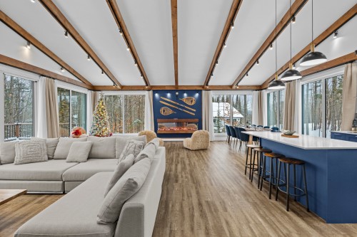 Salle familiale - 169 Ch. Du Printemps, Amherst, QC - Indoor Photo Showing Living Room