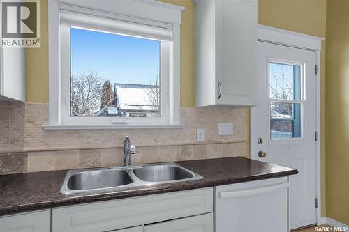 801 1St Avenue, Rosthern, SK - Indoor Photo Showing Kitchen With Double Sink