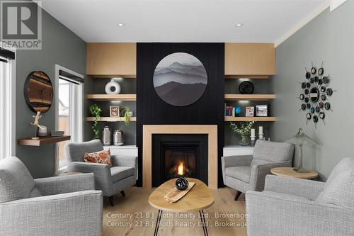 34 Ruby Crescent, Orillia, ON - Indoor Photo Showing Living Room With Fireplace