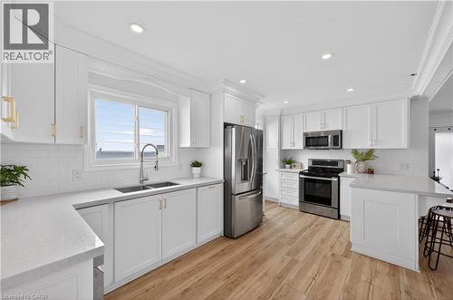 8 East 23Rd Street, Hamilton, ON - Indoor Photo Showing Kitchen With Double Sink