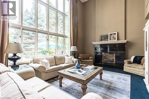 223 Briar Hill Crescent, Ancaster, ON - Indoor Photo Showing Living Room With Fireplace