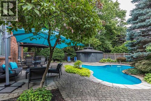 223 Briar Hill Crescent, Ancaster, ON - Outdoor With In Ground Pool With Deck Patio Veranda