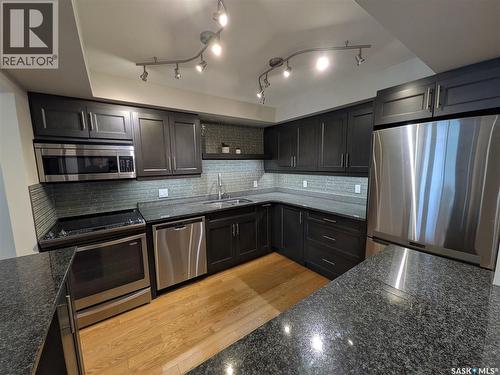 204 921 Main Street E, Saskatoon, SK - Indoor Photo Showing Kitchen With Double Sink With Upgraded Kitchen