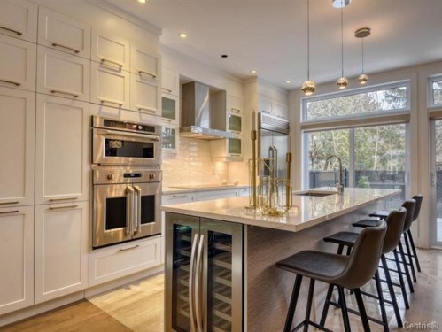 Wine Cellar - 18506 Boul. Gouin O., Montréal (Pierrefonds-Roxboro), QC - Indoor Photo Showing Kitchen With Upgraded Kitchen