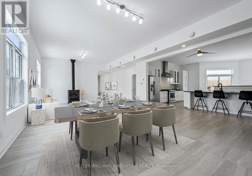 This photo has been virtually staged. - 149 Woolwich Street, Waterloo, ON - Indoor Photo Showing Dining Room