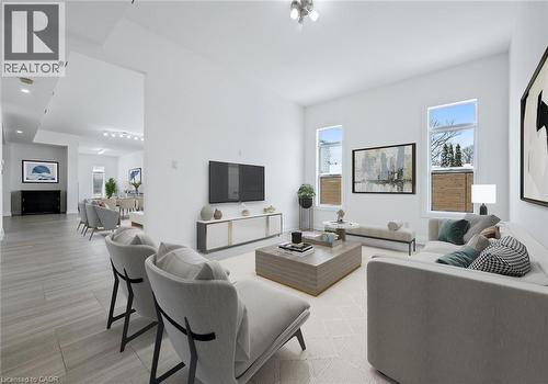 Family Room - This photo has been virtually staged. - 149 Woolwich Street, Waterloo, ON - Indoor Photo Showing Living Room