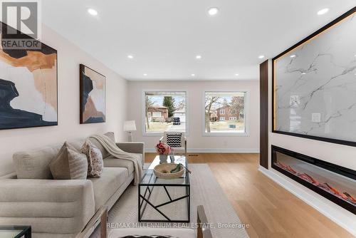 2437 Chilsworthy Avenue, Mississauga, ON - Indoor Photo Showing Living Room With Fireplace