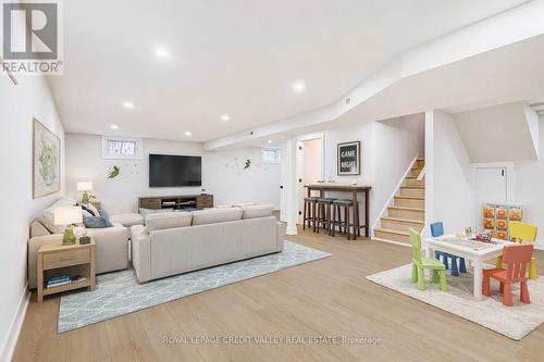 Virtually staged basement rec room - 500 Selsey Drive, Mississauga, ON - Indoor