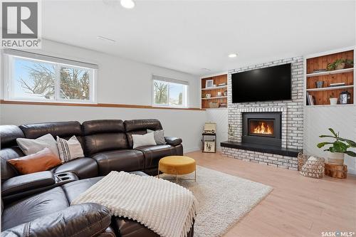 145 Stillwater Drive, Saskatoon, SK - Indoor Photo Showing Living Room With Fireplace