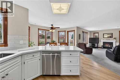 60 Highland Boulevard, Caledonia, ON - Indoor Photo Showing Kitchen With Fireplace