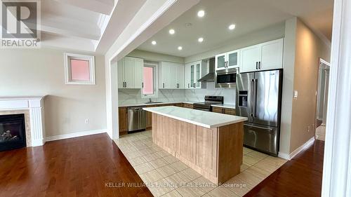 Upper - 53 Raven Cross Avenue S, Markham (Cornell), ON - Indoor Photo Showing Kitchen With Fireplace