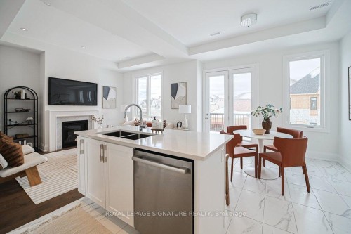448 York Downs Boulevard, Markham, ON - Indoor Photo Showing Kitchen With Fireplace With Double Sink