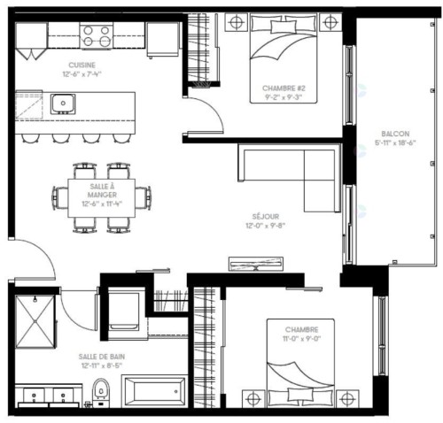 Plan (croquis) - 315-3155 Av. Parkville, Montréal (Mercier/Hochelaga-Maisonneuve), QC - Other