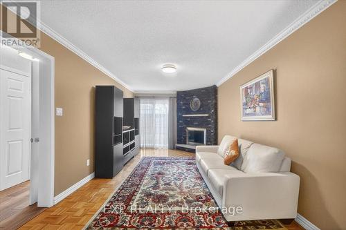 Living room - wood fireplace - 3440 Redmond Road, Mississauga, ON - Indoor Photo Showing Other Room With Fireplace