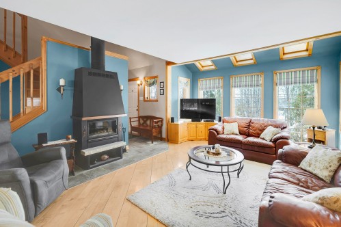 Salon - 87 Ch. Scraire, Mille-Isles, QC - Indoor Photo Showing Living Room With Fireplace