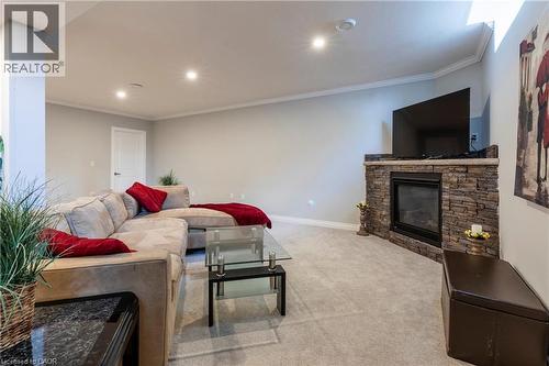 6 Bluenose Drive, Port Dover, ON - Indoor Photo Showing Living Room With Fireplace