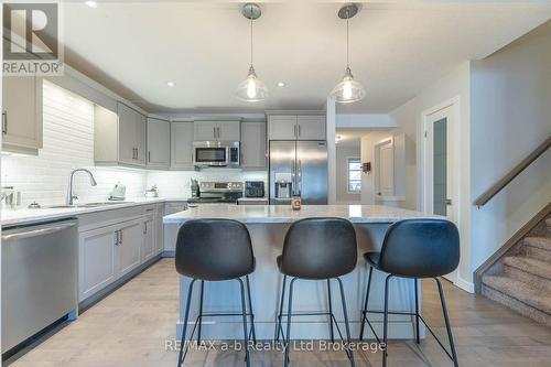 Kitchen with Centre Island - 109 Denrich Avenue, Tillsonburg, ON - Indoor Photo Showing Kitchen With Upgraded Kitchen