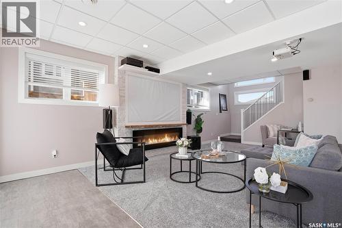 418 Teal Lane, Saskatoon, SK - Indoor With Fireplace