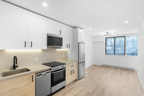 Kitchen - 3-7173 Rue St-Hubert, Montréal (Villeray/Saint-Michel/Parc-Extension), QC - Indoor Photo Showing Kitchen With Stainless Steel Kitchen With Upgraded Kitchen