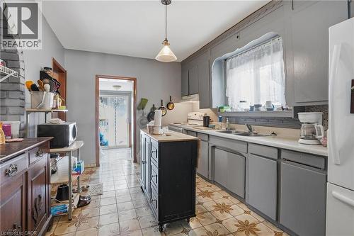 121 Gibson Avenue, Hamilton, ON - Indoor Photo Showing Kitchen With Double Sink