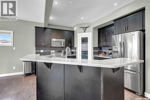 8856 Kestral Drive, Regina, SK - Indoor Photo Showing Kitchen With Stainless Steel Kitchen With Upgraded Kitchen