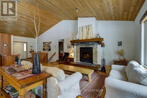 Living Room - 397 Silver Birch Drive, Tiny, ON - Indoor Photo Showing Living Room With Fireplace