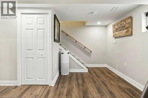 Staircase featuring wood finished floors and recessed lighting - 237 East 32Nd Street, Hamilton, ON - Indoor Photo Showing Other Room