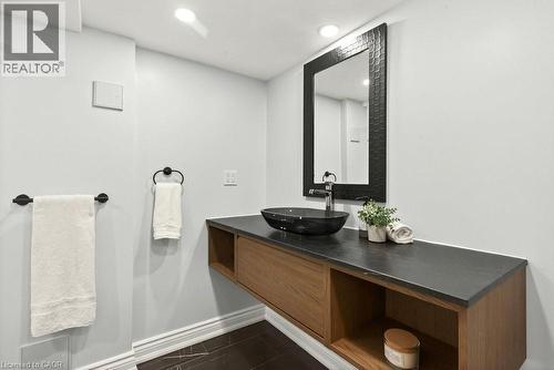 Bathroom featuring vanity and recessed lighting - 237 East 32Nd Street, Hamilton, ON - Indoor Photo Showing Bathroom
