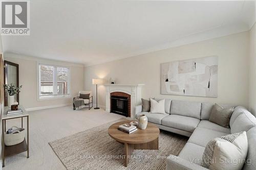 370 Paling Avenue, Hamilton, ON - Indoor Photo Showing Living Room With Fireplace