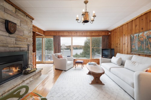 Salon - 113 Ch. Ross, Wentworth, QC - Indoor Photo Showing Living Room With Fireplace