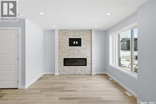 262 Kostiuk Crescent, Saskatoon, SK - Indoor With Fireplace