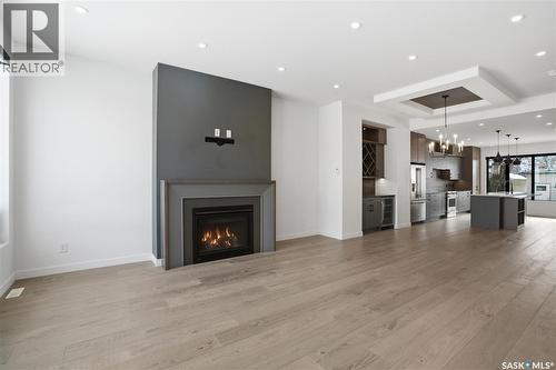 1312 15Th Street E, Saskatoon, SK - Indoor Photo Showing Living Room With Fireplace