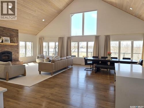 31 Willow Lane, Diefenbaker Lake, SK - Indoor Photo Showing Living Room With Fireplace