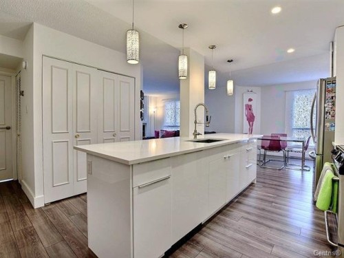 Kitchen - 406-525 Rue Lucien-L'Allier, Montréal (Ville-Marie), QC - Indoor Photo Showing Kitchen With Upgraded Kitchen