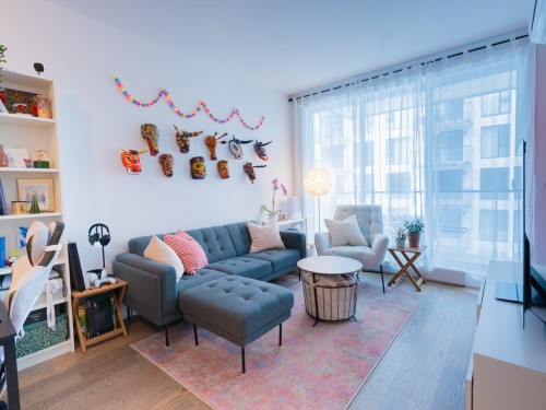 Living Room - 516B-1400 Rue Ottawa, Montréal (Le Sud-Ouest), QC - Indoor Photo Showing Living Room