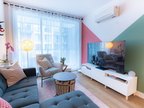 Living Room - 516B-1400 Rue Ottawa, Montréal (Le Sud-Ouest), QC - Indoor Photo Showing Living Room