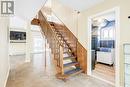 Solid Wood Staircase Open To Living Space - 39 Turtle Path, Ramara, ON  - Indoor Photo Showing Other Room 