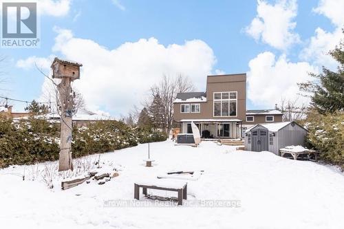 Rear exterior view with large windows - 39 Turtle Path, Ramara, ON - Outdoor