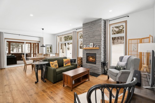 Living Room - 1500 10E Rang, Val-David, QC - Indoor Photo Showing Living Room With Fireplace