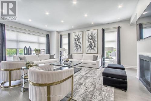 92 Maple Fields Circle, Aurora, ON - Indoor Photo Showing Living Room With Fireplace
