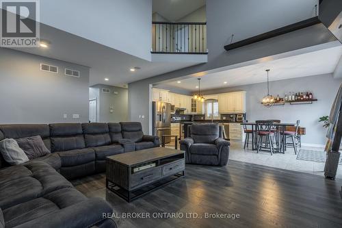 Floating shelves equipped with pet beds and ramp - 50 Gaiser Road, Welland (Coyle Creek), ON - Indoor Photo Showing Living Room