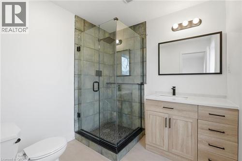 Full bath featuring vanity and a stall shower - 1278 Main Street E, Hamilton, ON - Indoor Photo Showing Bathroom