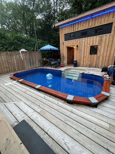 Extérieur - 1578 Av. Phillips, Mascouche, QC - Outdoor With Above Ground Pool With Backyard