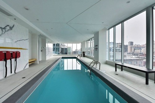 Pool - 2908-1155 Rue De La Montagne, Montréal (Ville-Marie), QC - Indoor Photo Showing Other Room With In Ground Pool