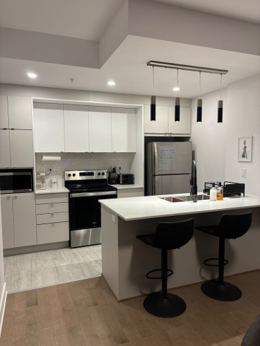 Cuisine - 312-5175 Rue Mackenzie, Montréal (Côte-Des-Neiges/Notre-Dame-De-Grâce), QC - Indoor Photo Showing Kitchen With Double Sink