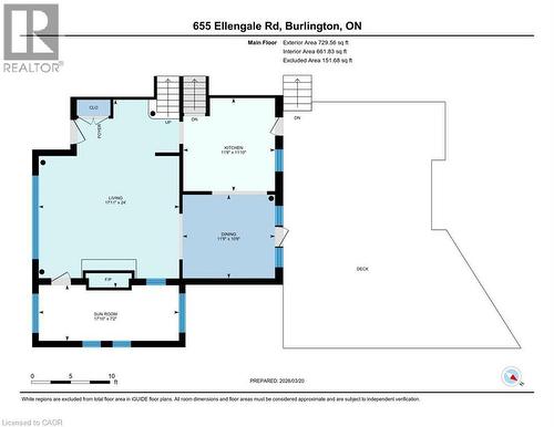 Main Level Floor Plan - 655 Ellengale Road, Burlington, ON - Other