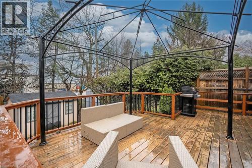 Wooden deck featuring grilling area - 1278 Consort Crescent, Burlington, ON - Outdoor With Deck Patio Veranda With Exterior