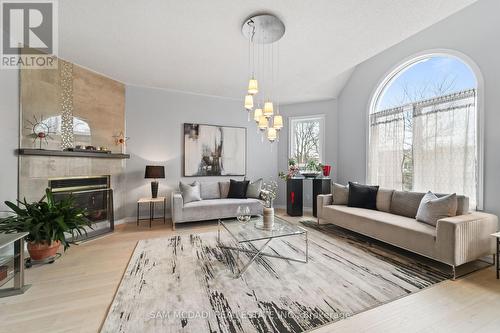 6074 Leeside Crescent, Mississauga, ON - Indoor Photo Showing Living Room With Fireplace