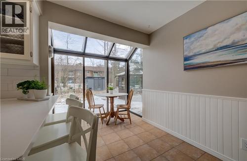 Walkout from the family room to the patio - 54 Glenwood Drive, Kitchener, ON - Indoor Photo Showing Living Room